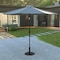 Flash Furniture Gray 9 FT Umbrella and Black Cement Base, 2 PC Set GM-402003-UB19B-GY-GG - alternate 1